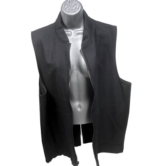 C.C. FILSON Men's L Black 100% Virgin Wool Full Zip Vintage Vest Hunting-Perfect - Picture 5 of 10